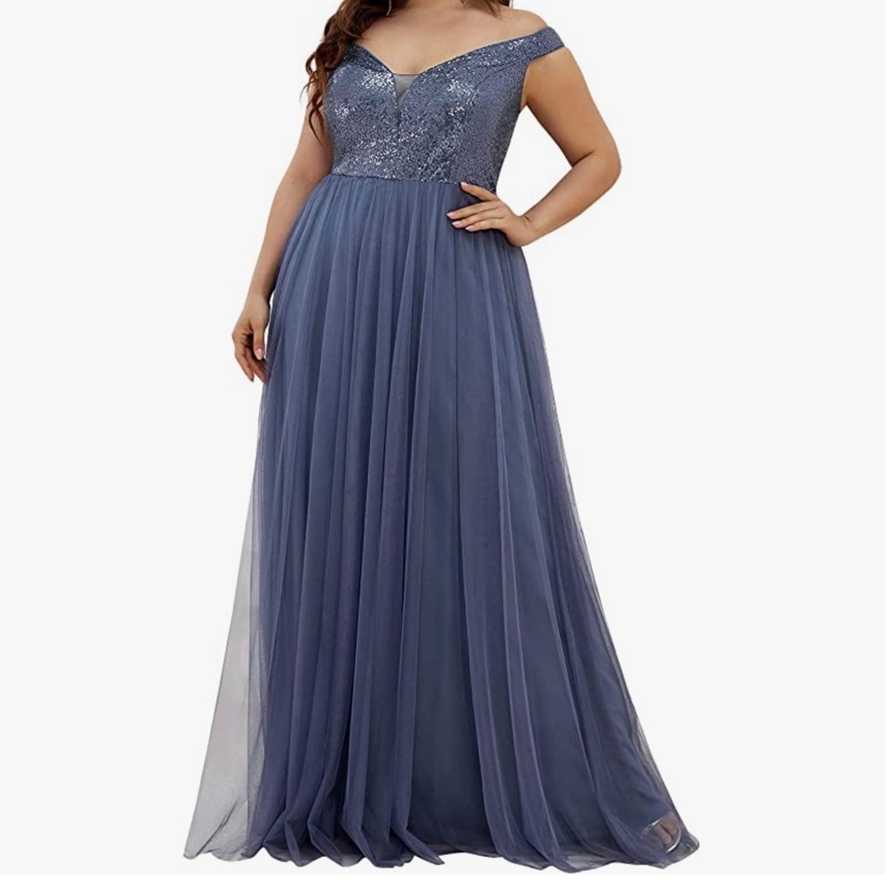 Ever-Pretty Evening Formal Dress - Size 18 - Haze Blue - NWT - Picture 2 of 6